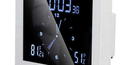 5in Wall Shower Clock Digital Timer Alarm Temperature Humidity Display Waterproof for Home BathroomWhite