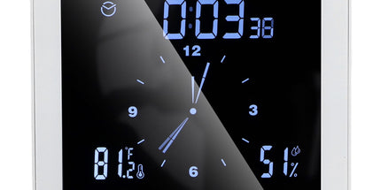 5in Wall Shower Clock Digital Timer Alarm Temperature Humidity Display Waterproof for Home BathroomWhite