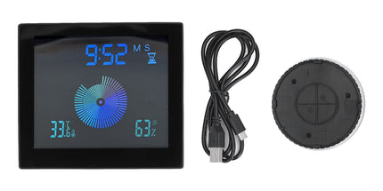 5in Wall Shower Clock Digital Timer Alarm Temperature Humidity Display Waterproof for Home BathroomBlack
