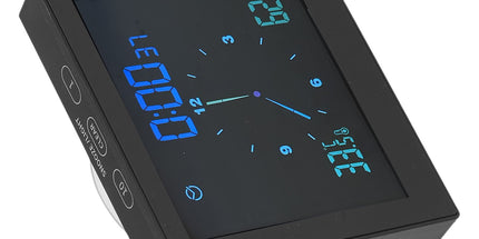 5in Wall Shower Clock Digital Timer Alarm Temperature Humidity Display Waterproof for Home BathroomBlack