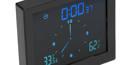 5in Wall Shower Clock Digital Timer Alarm Temperature Humidity Display Waterproof for Home BathroomBlack