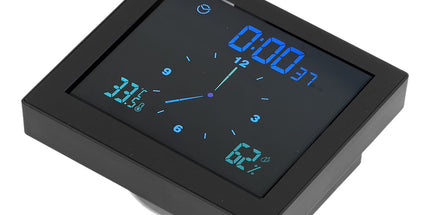 5in Wall Shower Clock Digital Timer Alarm Temperature Humidity Display Waterproof for Home BathroomBlack