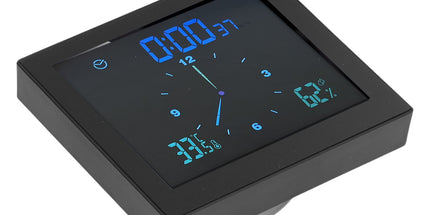 5in Wall Shower Clock Digital Timer Alarm Temperature Humidity Display Waterproof for Home BathroomBlack
