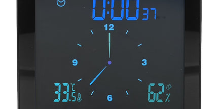 5in Wall Shower Clock Digital Timer Alarm Temperature Humidity Display Waterproof for Home BathroomBlack