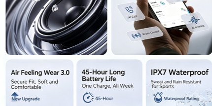 ARC 6 Music Edition Open‑Ear Wireless Earbuds, Dolby Atmos Spatial Audio, AI Real‑Time Translation,black Tyack eCommerce Solutions