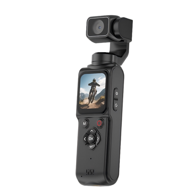 AT-M105 Pocket Gimbal Vlog Camera, 4K HD Handheld Video Camera，black，16GB