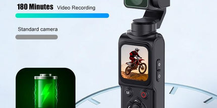 AT-M105 Pocket Gimbal Vlog Camera, 4K HD Handheld Video Camera，black，16GB