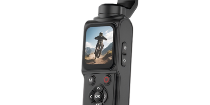 AT-M105 Pocket Gimbal Vlog Camera, 4K HD Handheld Video Camera，black，64GB