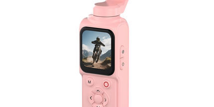 AT-M105 Pocket Gimbal Vlog Camera, 4K HD Handheld Video Camera，pink，16GB