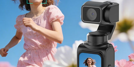 AT-M105 Pocket Gimbal Vlog Camera, 4K HD Handheld Video Camera，pink，16GB