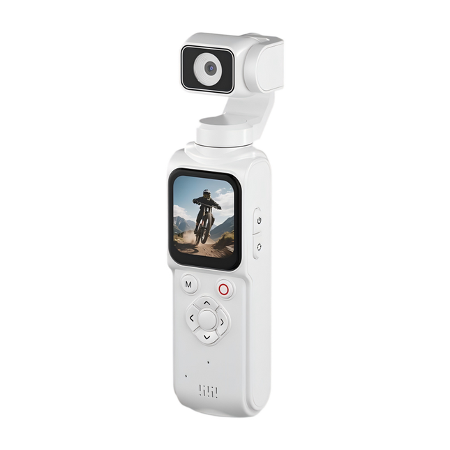 AT-M105 Pocket Gimbal Vlog Camera, 4K HD Handheld Video Camera，white，16GB