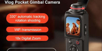 AT-M105 Pocket Gimbal Vlog Camera, 4K HD Handheld Video Camera，white，16GB