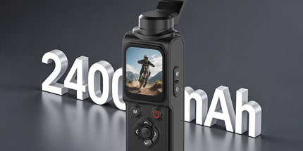 AT-M105 Pocket Gimbal Vlog Camera, 4K HD Handheld Video Camera，white，16GB