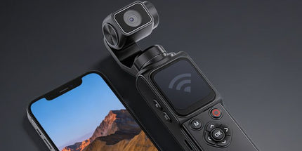 AT-M105 Pocket Gimbal Vlog Camera, 4K HD Handheld Video Camera，white，64GB