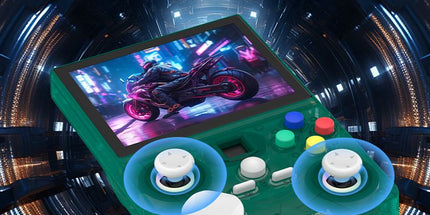 DC35V Retro Handheld Game Console, 3.5‑Inch IPS Screen Open Source Linux System，Translucent green