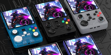 DC40V Retro Handheld Game Console, 4 Inch IPS Display, 64GB 20000+ Preloaded Retro Games，Translucent Blue