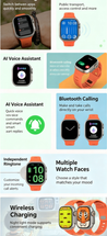 DT8-Ultra Large Screen Smart Watch,orange