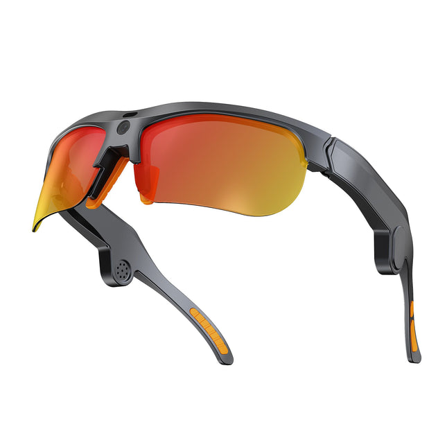 E08 Smart Bluetooth Cycling Sunglasses with Camera, UV400 Outdoor Sports Glasses，orange