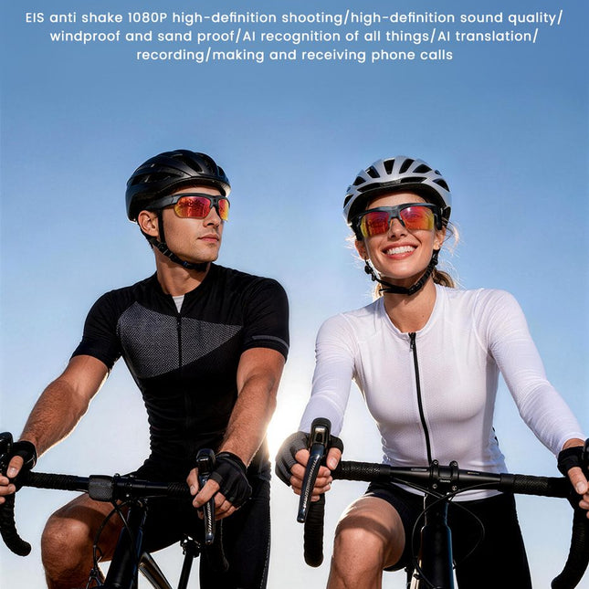 E08 Smart Bluetooth Cycling Sunglasses with Camera, UV400 Outdoor Sports Glasses，orange