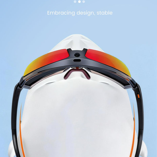 E08 Smart Bluetooth Cycling Sunglasses with Camera, UV400 Outdoor Sports Glasses，orange