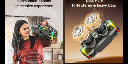 AWEI KA12 60W Outdoor Wireless Bluetooth Speaker,black