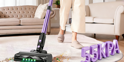 Cordless Vacuum Cleaner, 10 in 1 Stick Vacuum with Powerful Suction, Hose, Green LED Light, Anti-Tangle Brush, 55Kpa Lightweight Rechargeable Vacuum Cleaner for Home, Hardwood Floors, Carpets, Pet Hair.
