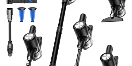 Cordless Vacuum Cleaner, 55Kpa/55Mins Vacuum Cleaners for Home. Self-Standing Stick Vacuum with Rechargeable Dock，LED Display & Anti-Tangle，Lightweight Rechargeable Vacuum for Carpet，Floor