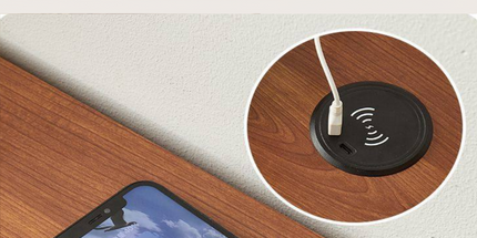 Bedside Table with Wireless Charging Station,LED Nightstand with Open Storage Drawers for Small Cats and Dogs Bed, Cozy Home for Living Room, Bedroom, Office, Sofa Side