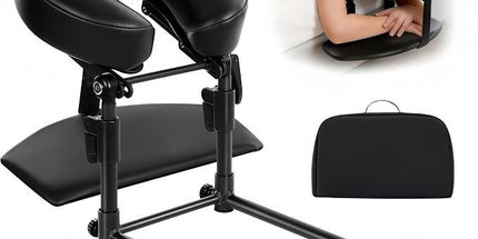 Head Rest for Mattress Home Massage Kit with Storage Bag Adjustable Height Face Down Pillow Multi Function Comfortable for Home Massage, Beauty Bed & Post-Surgery Recovery (Black)