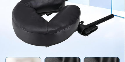 Head Rest for Mattress Home Massage Kit with Storage Bag Adjustable Height Face Down Pillow Multi Function Comfortable for Home Massage, Beauty Bed & Post-Surgery Recovery (Black)
