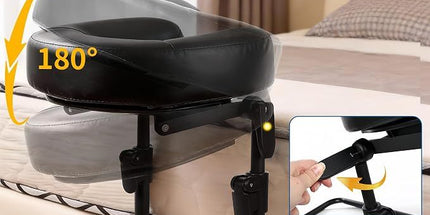 Head Rest for Mattress Home Massage Kit with Storage Bag Adjustable Height Face Down Pillow Multi Function Comfortable for Home Massage, Beauty Bed & Post-Surgery Recovery (Black)