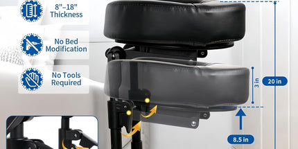 Head Rest for Mattress Home Massage Kit with Storage Bag Adjustable Height Face Down Pillow Multi Function Comfortable for Home Massage, Beauty Bed & Post-Surgery Recovery (Black)