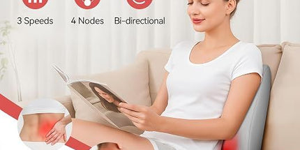 Shiatsu Neck Massager with Heat and Remote,3D Kneading Back Massager, Massage Pillow for Back,Shoulder, Leg for Pain Relief, Gifts for Men Women Mom Dad, at Home Office and Car(Gray)