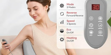 Shiatsu Neck Massager with Heat and Remote,3D Kneading Back Massager, Massage Pillow for Back,Shoulder, Leg for Pain Relief, Gifts for Men Women Mom Dad, at Home Office and Car(Gray)