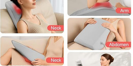 Shiatsu Neck Massager with Heat and Remote,3D Kneading Back Massager, Massage Pillow for Back,Shoulder, Leg for Pain Relief, Gifts for Men Women Mom Dad, at Home Office and Car(Gray)