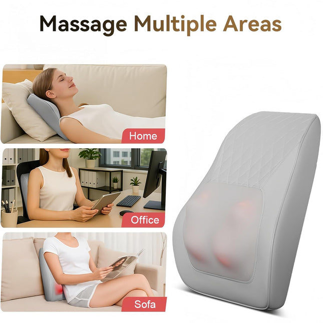 Shiatsu Neck Massager with Heat and Remote,3D Kneading Back Massager, Massage Pillow for Back,Shoulder, Leg for Pain Relief, Gifts for Men Women Mom Dad, at Home Office and Car(Gray)