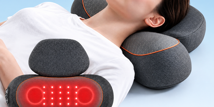 Ergonomic Memory Foam Neck and Shoulder Massage Pillow with Vibration, Infrared Heat, and Airbag Traction for Home Relaxation and Muscle Stress Relief (Grey) Tyack eCommerce Solutions