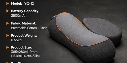 Ergonomic Memory Foam Neck and Shoulder Massage Pillow with Vibration, Infrared Heat, and Airbag Traction for Home Relaxation and Muscle Stress Relief (Grey) Tyack eCommerce Solutions
