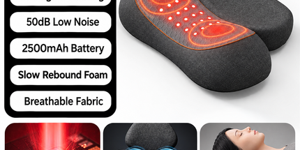 Ergonomic Memory Foam Neck and Shoulder Massage Pillow with Vibration, Infrared Heat, and Airbag Traction for Home Relaxation and Muscle Stress Relief (Grey) Tyack eCommerce Solutions