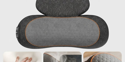 Ergonomic Memory Foam Neck and Shoulder Massage Pillow with Vibration, Infrared Heat, and Airbag Traction for Home Relaxation and Muscle Stress Relief (Grey) Tyack eCommerce Solutions