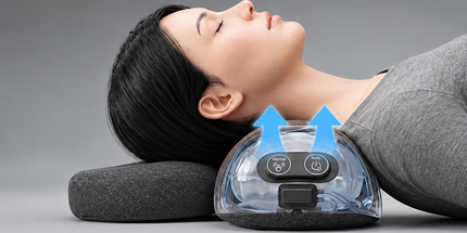Ergonomic Memory Foam Neck and Shoulder Massage Pillow with Vibration, Infrared Heat, and Airbag Traction for Home Relaxation and Muscle Stress Relief (Grey) Tyack eCommerce Solutions