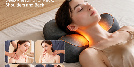 Ergonomic Memory Foam Neck and Shoulder Massage Pillow with Vibration, Infrared Heat, and Airbag Traction for Home Relaxation and Muscle Stress Relief (Grey) Tyack eCommerce Solutions