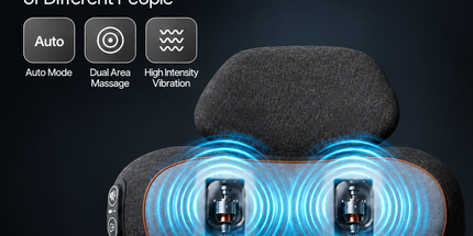 Ergonomic Memory Foam Neck and Shoulder Massage Pillow with Vibration, Infrared Heat, and Airbag Traction for Home Relaxation and Muscle Stress Relief (Grey) Tyack eCommerce Solutions