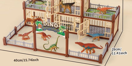 DIY Jurassic Theme Park Building Set for Kids, Creative Dinosaur Arena Toy with Realistic Dinosaurs and Palm Trees, Educational Playset for Ages 3+ to Build and Explore (326PCS, Brown)