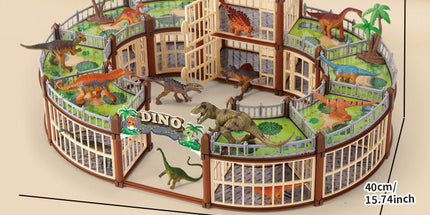 DIY Jurassic Theme Park Building Set for Kids, Creative Dinosaur Arena Toy with Realistic Dinosaurs and Palm Trees, Educational Playset for Ages 3+ to Build and Explore (326PCS, Green)