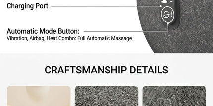 Three-in-One Smart Lumbar Massage Pillow with Airbag Stretch Support, Vibration Massage, and Constant Warm Heat for Home Relaxation and Sleep Comfort (Grey) Tyack eCommerce Solutions