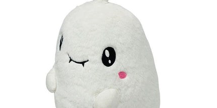 USB-Powered Plush Heating Pad, Cartoon Ghost Design, Soft Warm Stuffed Toy for Home, Office, and Travel, Perfect Cozy Gift for Halloween and Cold Days (White)
