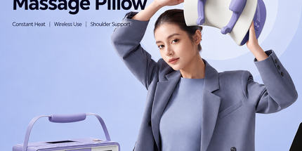 Wireless Neck and Shoulder Kneading Massage Pillow with Heat, Multi-Position Body Relaxation Device for Home Office and Daily Comfort (Lavender) Tyack eCommerce Solutions