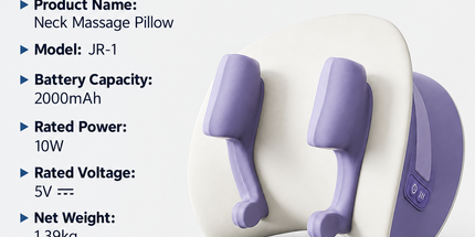 Wireless Neck and Shoulder Kneading Massage Pillow with Heat, Multi-Position Body Relaxation Device for Home Office and Daily Comfort (Lavender) Tyack eCommerce Solutions