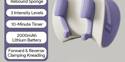 Wireless Neck and Shoulder Kneading Massage Pillow with Heat, Multi-Position Body Relaxation Device for Home Office and Daily Comfort (Lavender) Tyack eCommerce Solutions